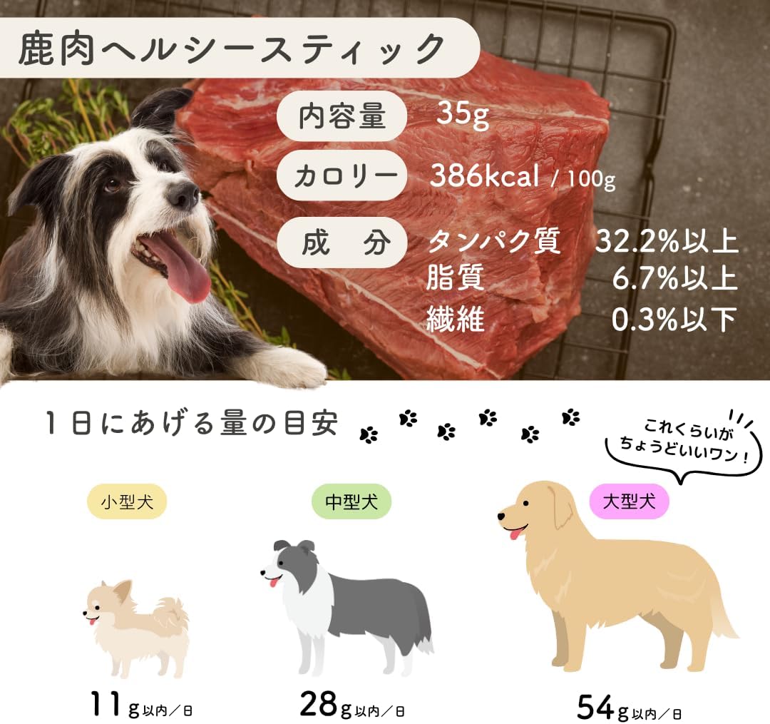 犬用おやつ 国産 無添加 SAGARA ナチュラパウズ, 鹿肉ヘルシースティック, ジャーキー,35g, 全犬種用ペットフード ジビエ